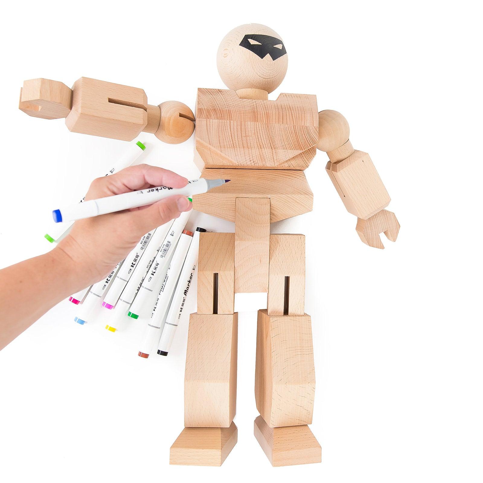 Once Kids Wooden Action Megafigure Create Your Own Designer Toy