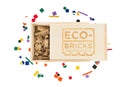 Eco-Bricks™ Bamboo 145-Piece set is a brilliant first step into healthier, greener, construction block fun. Eco-bricks™ Bamboo are natural and biodegradable bamboo construction blocks. Felt Stickers are included to add more personalization to your Build Sets!