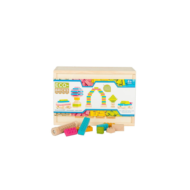 Once Kids Eco-Bricks™ Color 109-piece set is made from Non-Toxic Water-Base Color, a brilliant first step into healthier, greener, construction block fun building toy