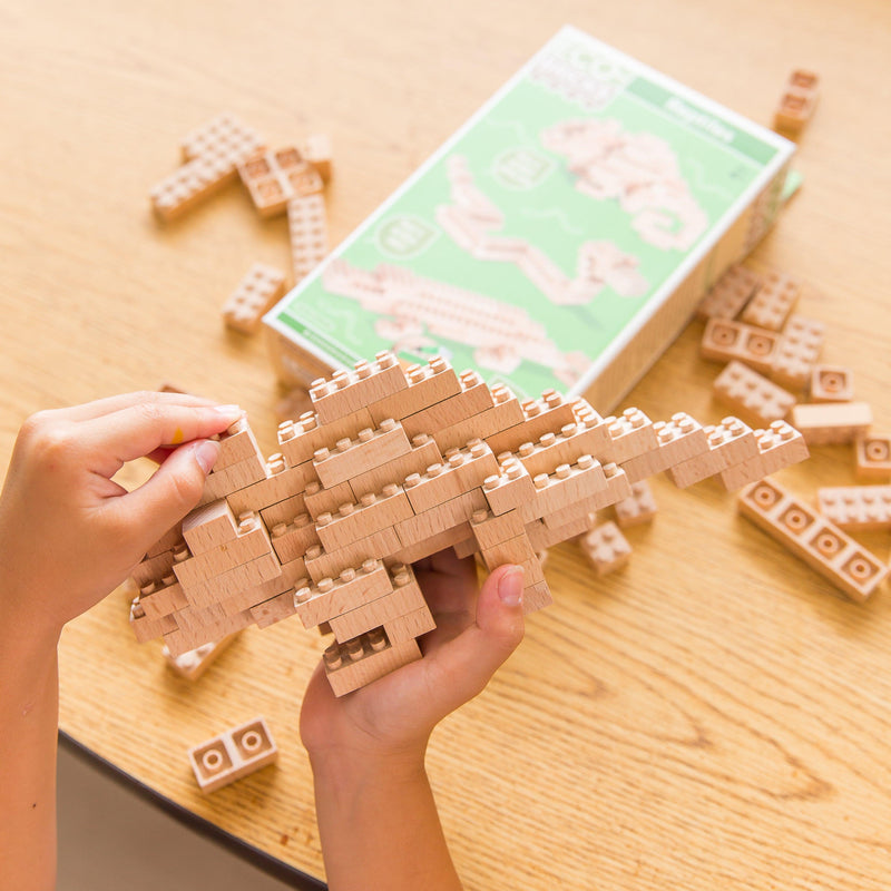 Wood Bricks 3 in 1 Builds - Reptiles - Once Kids