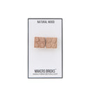 Wooden Brick 2x2 Stud Earrings Natural- Customize - Once Kids