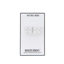 Wooden Brick 2x2 Stud Earrings WHITE - Once Kids