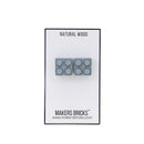 Wooden Brick 2x2 Stud Earrings GRAY - Once Kids