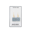 Wooden Brick 2x2  Earrings GRAY - Once Kids