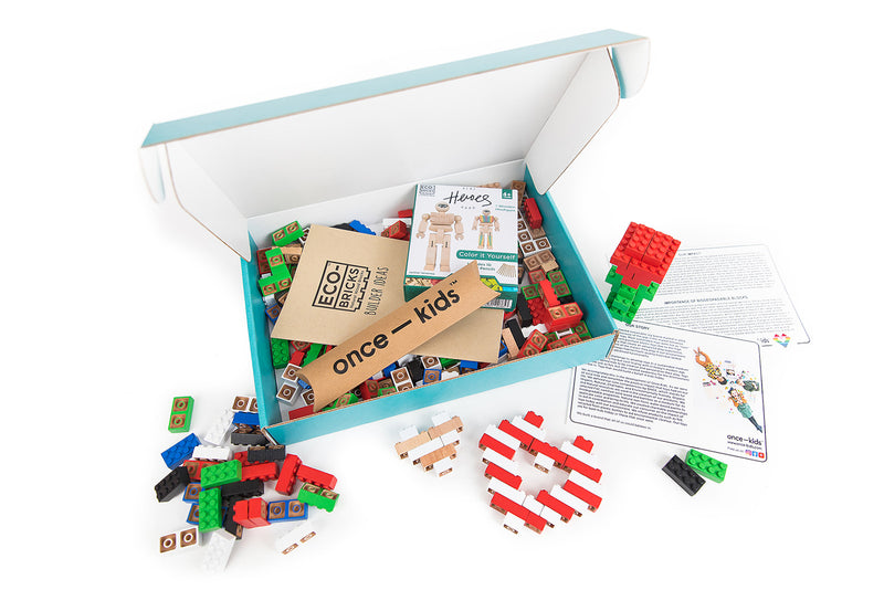 Wooden Bricks Builder Box Monthly Laser-Engraved STEM Subscription