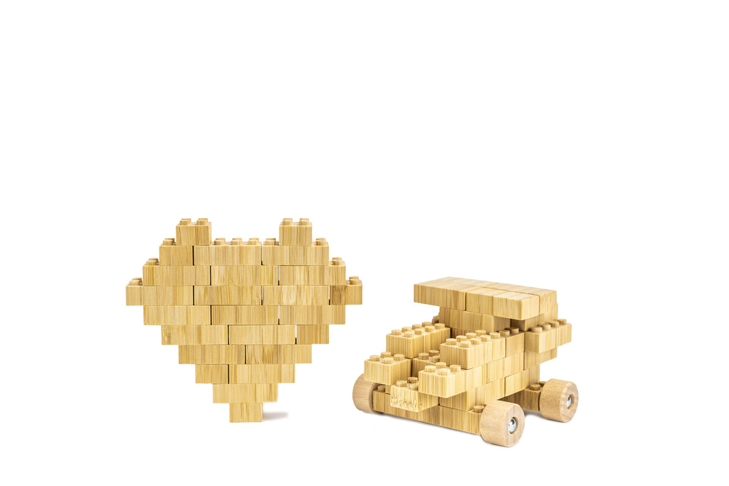 Bamboo Bricks 145 Piece- Sustainable Biodegradable Construction Toys