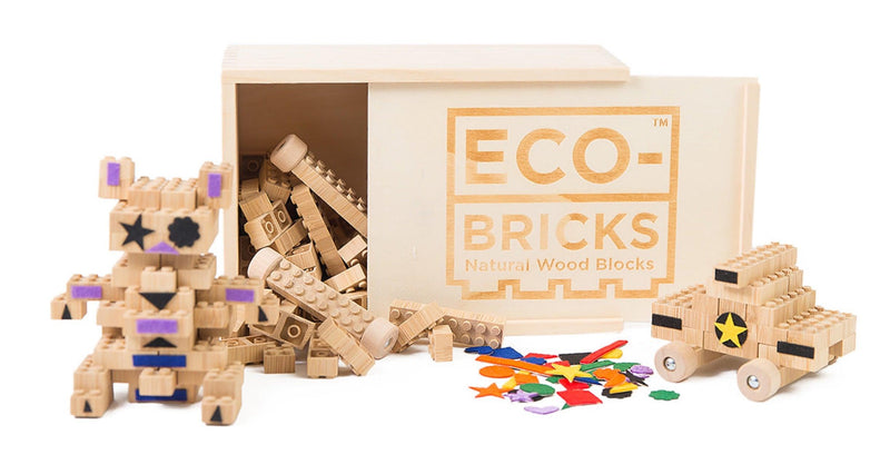 Eco-Bricks Bamboo 90-Piece Set Natural Construction Bricks