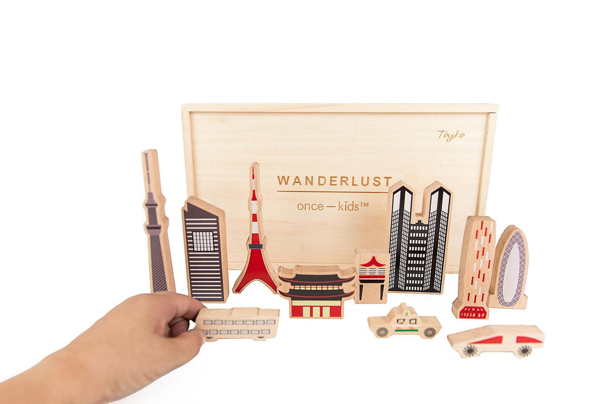 Wanderlust Tokyo Wooden Block Set - Eco-Friendly STEM Toy for