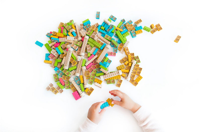 Color Wood Bricks 109pcs - Once Kids