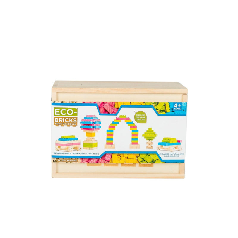 Once Kids Eco-Bricks™ Color 109-piece set is made from Non-Toxic Water-Base Color, a brilliant first step into healthier, greener, construction block fun building toy