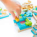 Once Kids  Eco-Bricks™ Color 109-piece set is made from Non-Toxic Water-Base Color, a brilliant first step into healthier, greener, construction block fun building toy 