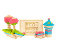Once Kids Eco-Bricks™ Color made with water based color and biodegradable wooden construction blocks. The Eco-Bricks™ Color 206-piece set is made from Non-Toxic Water-Base Color, a brilliant first step into healthier, greener, construction block fun!  Building Construction toy