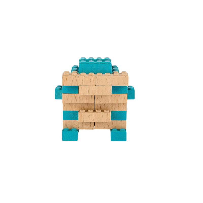 Once Kids Eco-Bricks™ Color made with water based color and biodegradable wooden construction blocks. The Eco-Bricks™ Color 54-piece set is made from Non-Toxic Water-Base Color, a brilliant first step into healthier, greener, construction block fun! Building Construction toy