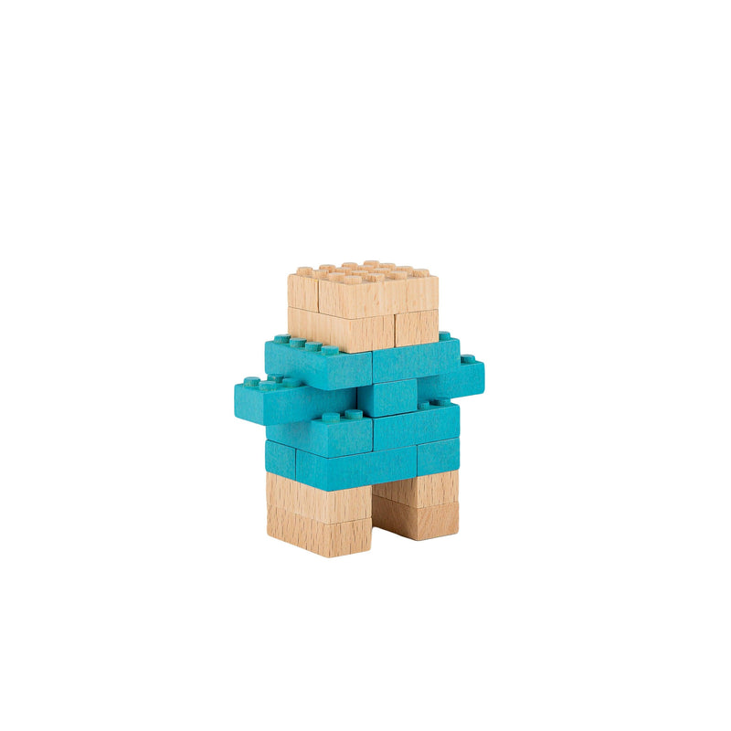 Once Kids Eco-Bricks™ Color made with water based color and biodegradable wooden construction blocks. The Eco-Bricks™ Color 54-piece set is made from Non-Toxic Water-Base Color, a brilliant first step into healthier, greener, construction block fun! Building Construction toy