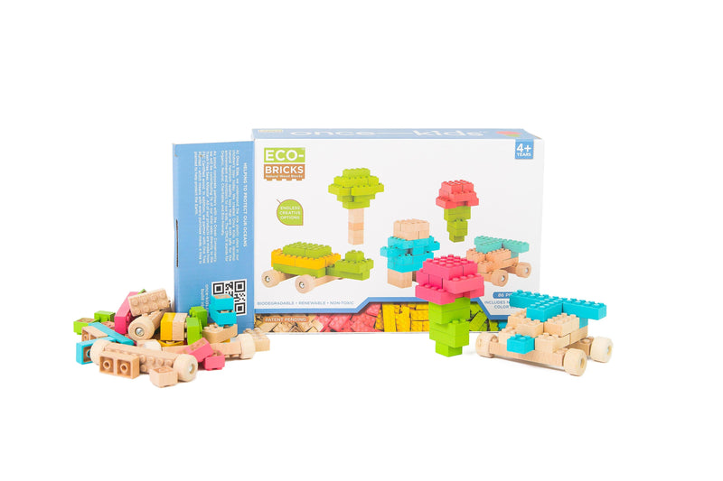 Eco-bricks™ Color Education Medium, 86-piece set.Eco-bricks Color Education set is a part of the Once Kids Education full line of products that are designed with Educators, Home Schoolers, etc in mind!