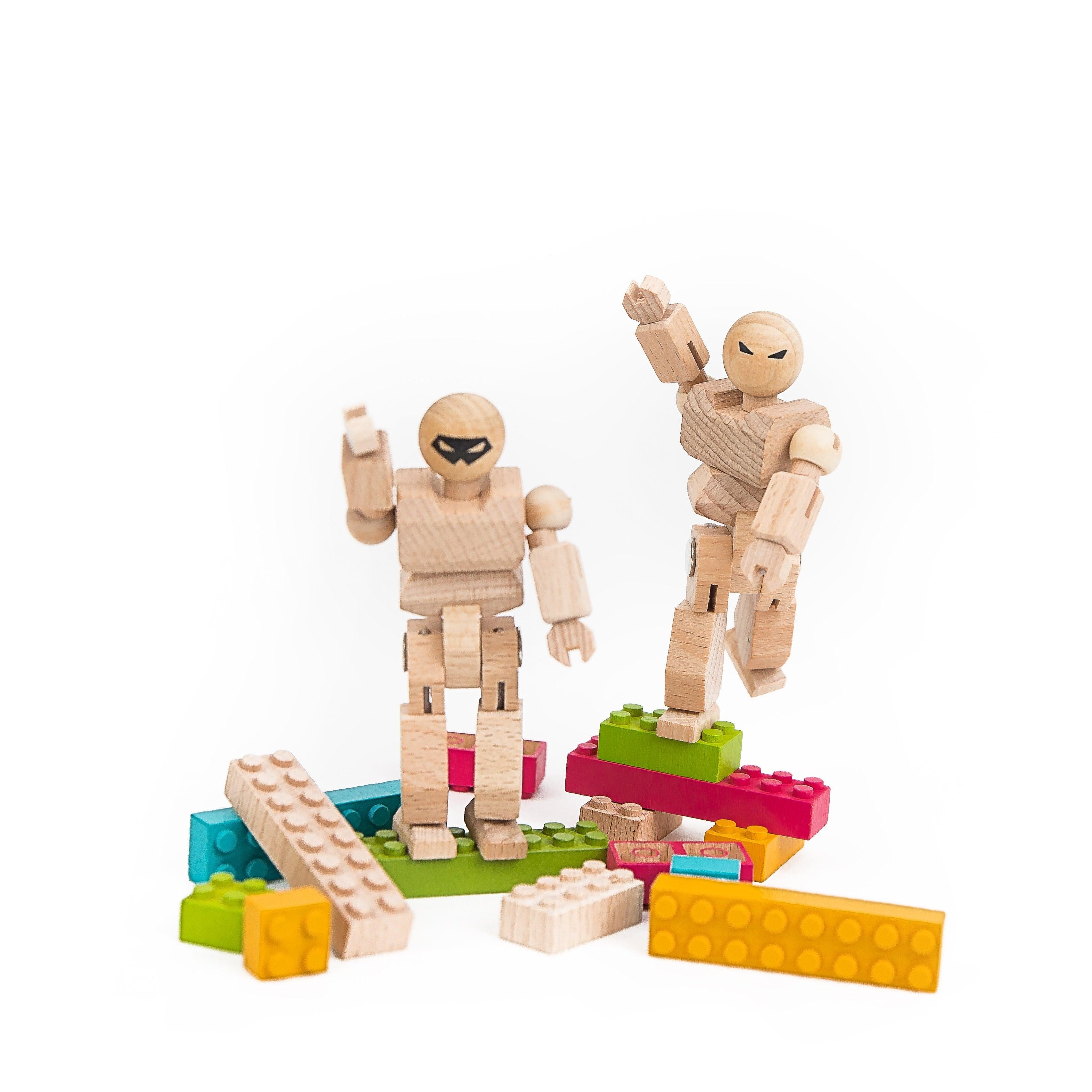 dissipation Peru Du bliver bedre Once Kids Compatible Wooden Minifigures 2 Pack Color Kit - Makers Kit