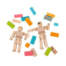 Once Kids Eco-bricks™ Minifigure Color your own wooden action figures compatible with building construction toys