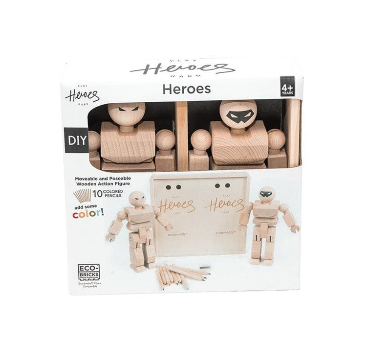 Make Your Own Wood Action Figure - 2 pack Color Kit - Once Kids