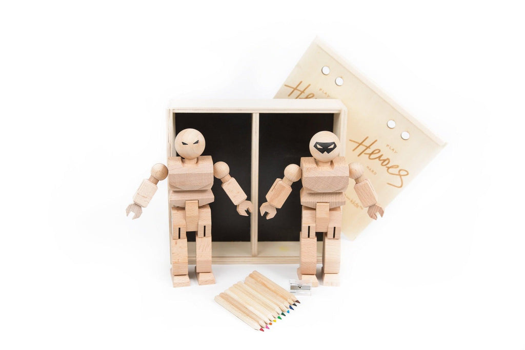Once Kids Create Your Own Wood Action Figure 2 pack Color Craft