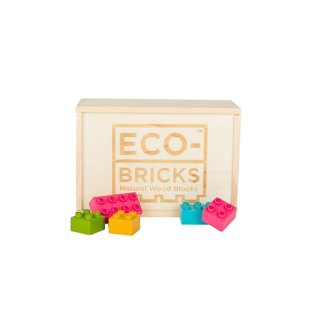 Eco-Bricks Plus+ Color Wood Bricks | Toddler-Safe Building Sets
