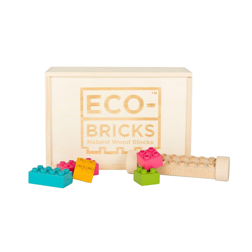 Eco-Bricks Plus+ Size Color Wood Bricks | Natural Toys