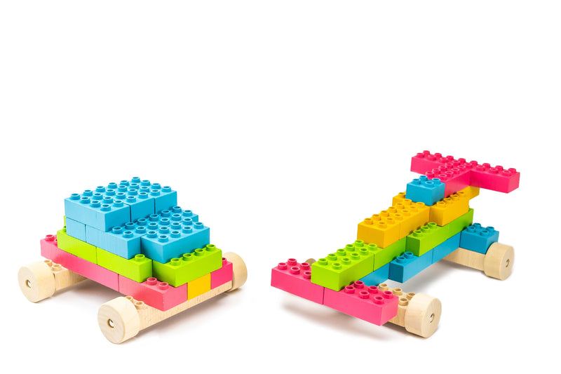 Eco-Bricks Plus+ Size Color Wood Bricks Natural Toys
