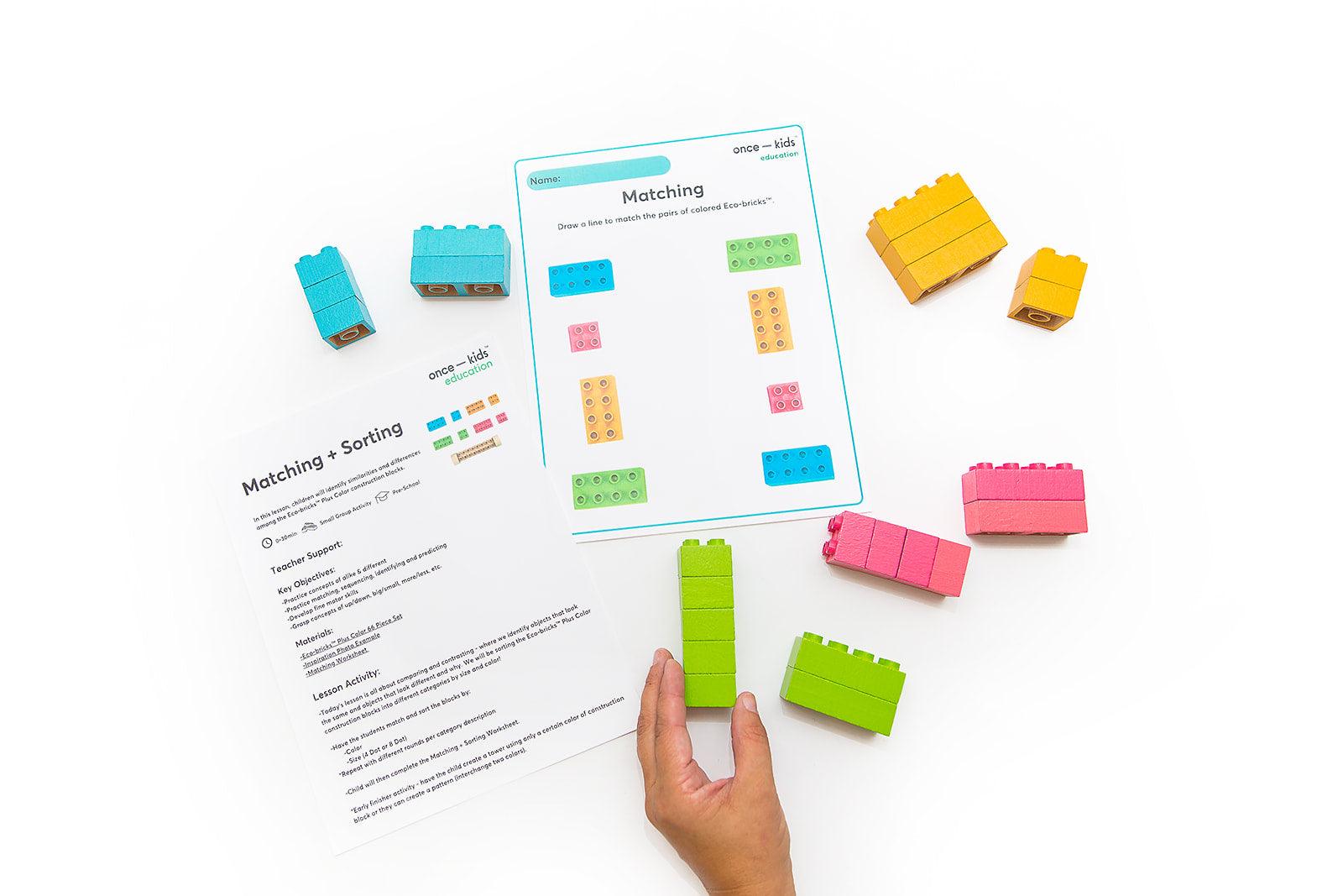 Once Kids Plus Color Wood Bricks Education Large Set STEM set