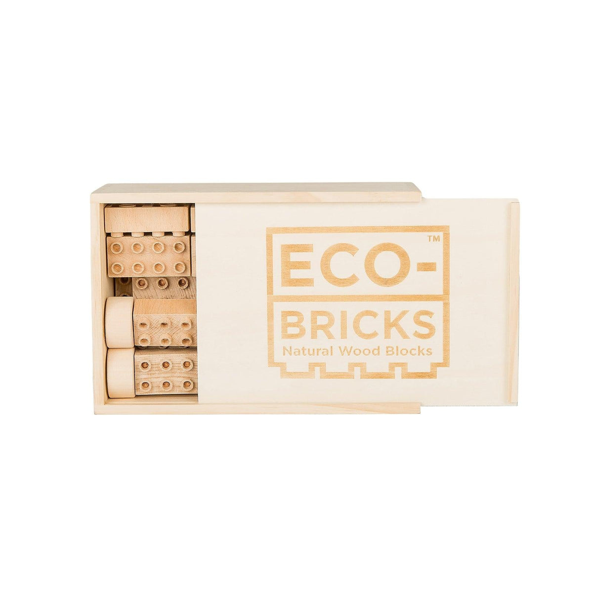 Eco-Bricks Plus+ Wood Bricks Set | Natural Pre-school Blocks