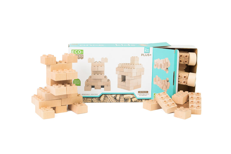 Plus+ Wood Bricks Education Medium Set - Once Kids