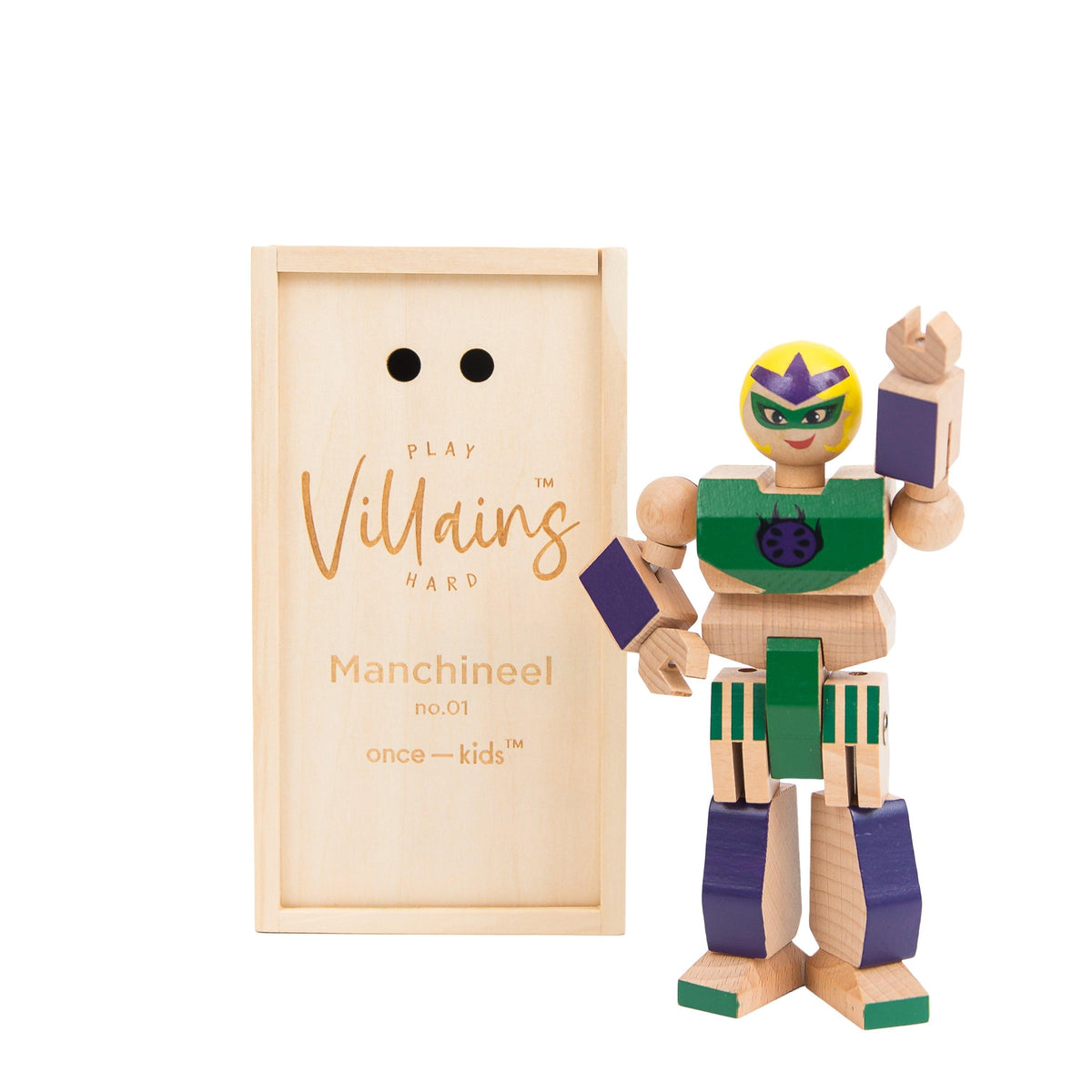 Playhard Villains Wooden Action Figure #1 - Manchineel - Eco-Friendly