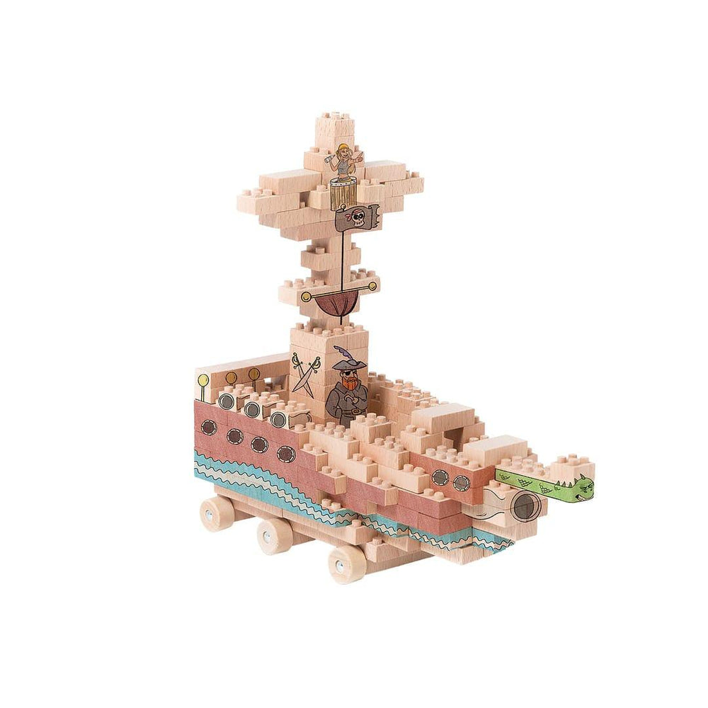 Eco-bricks Wooden Bricks 250 Piece Set - Natural & Creative