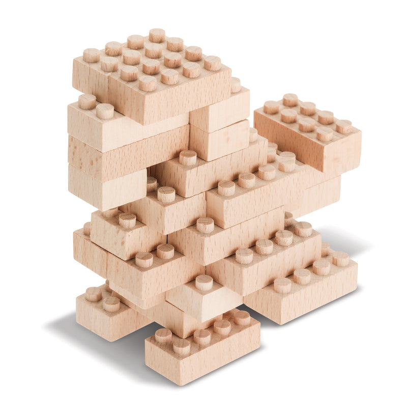 Once Kids Eco-bricks Wood Bricks 3 in 1 Builds - Color Your Own Birds