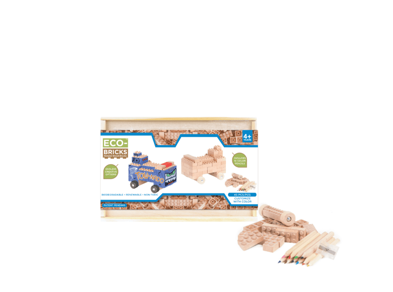 Wood Bricks 45pcs - Once Kids