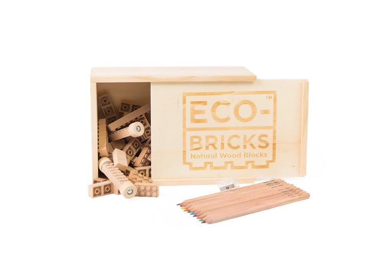 Wood Bricks 90pcs - Once Kids